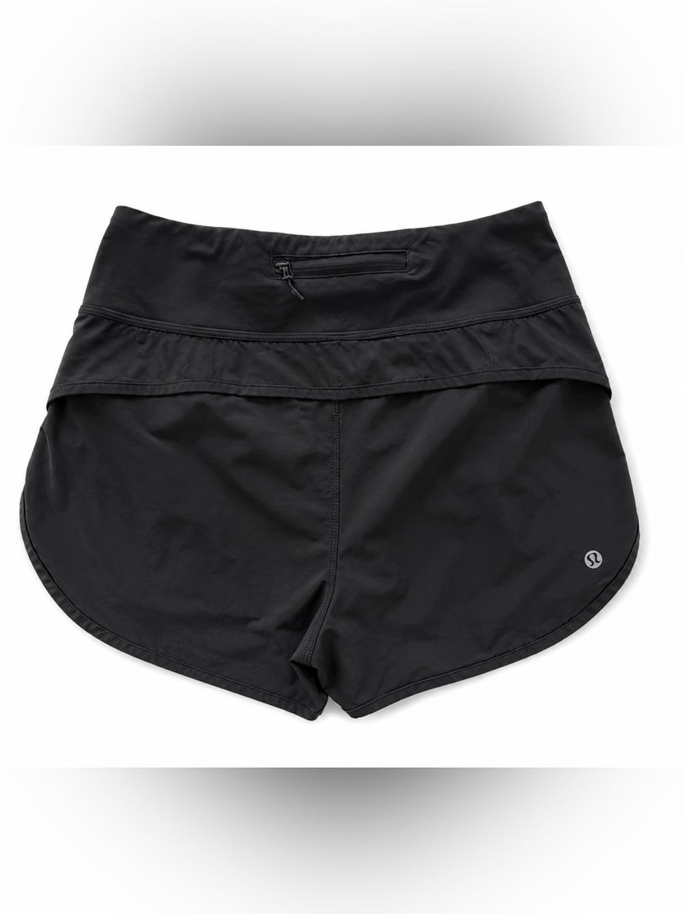 Lululemon Women's Black Athletic Shorts with Rear Zipper Pocket